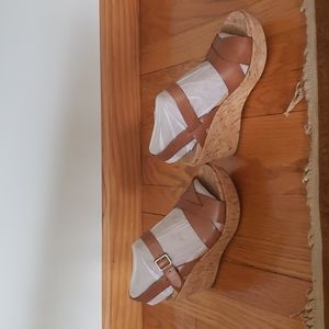 Kork-Ease Leather Wedge Heel Ankle strap, Size 7